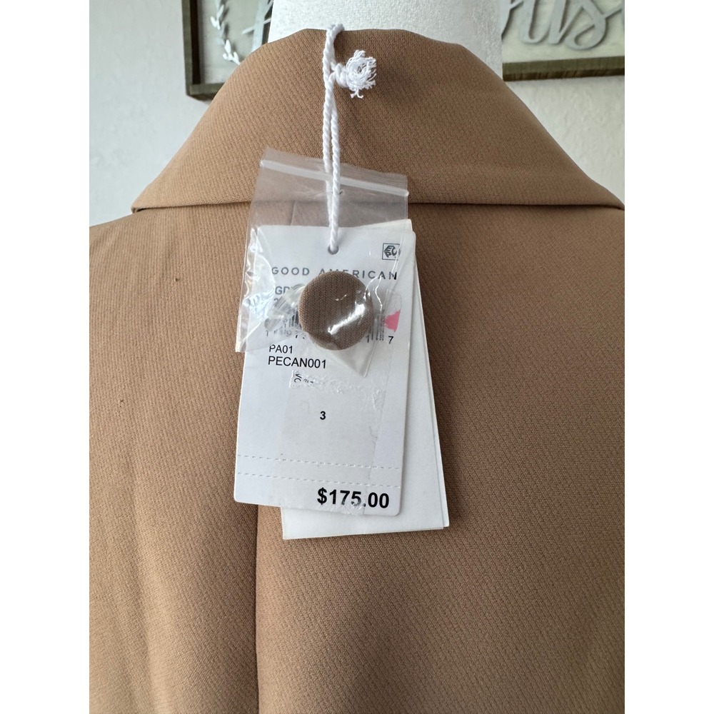 NWT Good American Luxe Suiting Sleeveless Blazer Dress Pecan Size 3 L EE - Picture 4 of 8